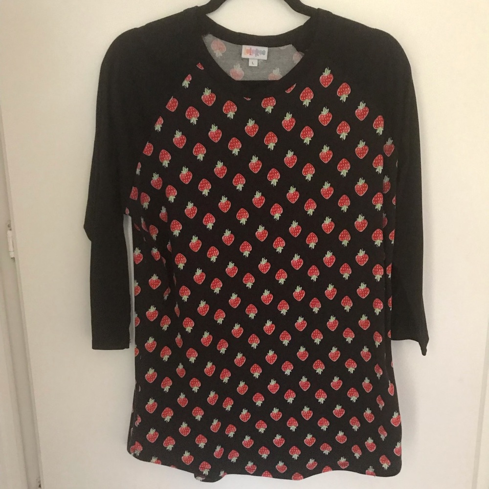 Lularoe strawberry raglan shirt